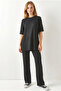 Women's Black Top and Bottom Knitted Set Tkm-19000495 - 3