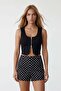 Black Wide Collar Two-Way Zipper Blouse Alc-X15495