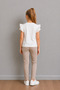Girls' Ruffle Sleeve Printed Cotton Summer Stylish and Comfortable T-Shirt - 4