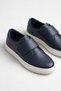 Mojo Boys' Classic Velcro Leather Shoes Navy Blue, Size 26-35 - 3