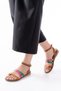 Zri̇n-205-209 Premium Tan Colored Genuine Leather Flip-Flop Women's Sandals - 2