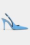 Gloria Blue Patent Leather Belt Detail Pointed Toe Women's Heeled Shoes - 5