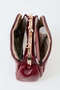 Women's Butterfly Claret Red Handbag with Gold Accessories, 4 Compartments and Zipper Closure, Handbag and Shoulder Bag - 7