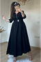 Collar Pocket Sports Dress Black