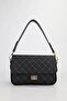 Women's Monogram Black Clamshell Lock Detailed Shoulder and Crossbody Bag Velux