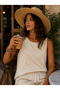 Linen Look Blouse & Elastic Waist Trousers Double Set - 3