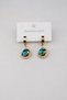 Gold Color Blue Stone Sky Figured Women's Stainless Steel Dangle Earrings