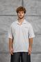 Men's T-Shirt Flamli Fabric Oversized Polo Gray Oversized Polo Collar