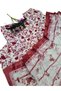 White-Red Silk Blend Kurta Set with Jacquard Organza Dupatta - HRT6182 - 4