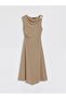 Lcw Vision Draped Collar Gathered Dress - 5