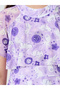 Girls Lilac Printed Swimsuit with Shorts - 3