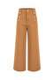 Normal Waist Stoned Wide Leg Regular Denim Trousers - 6