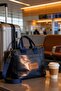 Women's Navy Blue Multi-Compartment Crossbody Daily Shoulder Bag Large Size Tote Bag - 4