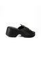 4123 Black Leather High-Sole Women's Slippers - 2