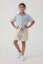 Blue Tie-Dye Linen Shirt and Shorts Skirt Set for Girls 24153 - 3