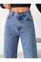 High Waist Stone Washed Pre-Processed Detailing Broad Legs - 4