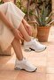Gretta Original Imported Stone-Detail Hidden Padded Women's Sneakers White