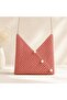 Hand Knitted Women's Shoulder Bag Powder Pink Pearl Detailed Handmade Chain Strap Bag