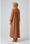 Aerobin Fabric Relaxed Fit Dress with Pockets 0278-01 Milky Coffee - 3