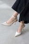 Mila Women's Heeled Wrinkled Leather Shoes Beige - 2