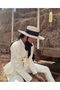 Original Straw Gondol Hat with under Chin Tie Detail - 2