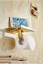 Gold Shelf Toilet Paper Holder 304 Stainless Steel Wc Paper Holder with Phone Holder - 4
