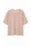 Pink O-Neck Striped Tshirt