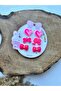 Girl's Buckle Set of 6 Pink Rubber Buckles - 2
