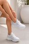 Janelle Stone-Detail Tricot Women's Sneakers White - 3
