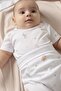 Natural Modal Cotton Newborn Baby Short Sleeve Snap Fastener Bodysuit Bodysuit L Safari - 5