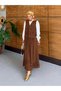 Women's Beaded Embroidered Flowy Vest Skirt Modal Set - 2
