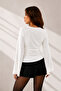 Modal Fabric Gathered Detail Wide Sleeve Women's Blouse 212 - 4