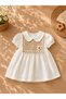 Baby Girl Collared Pink and White Summer Holiday Dress 9-12-18-24 Months - 2