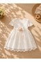 Girl's Lace Detailed Birthday Dress 2-3-4 Years Old Wedding Holiday Dress - 2