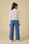 Girl's 3-Piece Set with Cream Pompom Sweater, Shirt and Jeans 24110 - 5