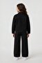 Black Star Embroidered Jacket, Wide Leg Trousers and Tasseled 3-Piece Girls' Set 24132 - 4