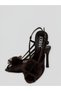 Sorın Women's Transparent Tulle Geometric Floral Buckle Pointed Toe Open Front Leather Detailed Thin High Heeled Shoes 10 cm - 6