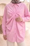 Pink Shirt with Bow and Buttons on the Front - 4