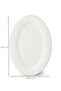 4441 Gardenya Set of 2 Porcelain Platinum Meshed Boat Plates - Oval Breakfast Serving Set 30cm - 4