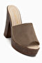 Binta Mink Suede Platform Heeled Women's Slippers