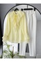 Lace Detailed Shirt with Ties - 3