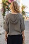 Alaçatı Linen Khaki Washed Linen Mesh Tied Hooded Blouse - 2