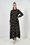 Women's Buttoned Viscose Black Hijab Dress - 3
