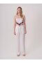 Elastic white linen trousers