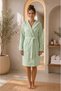 Cotton Textured Women's Bathrobe with Hood and Pockets, Daily Home & Spa Bathrobe