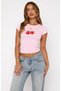Women's Casual Crop T-Shirt Slim Fit Printed 100% Cotton Modern Combination - 5