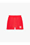 Cotton Shorts with Print Detail and Elastic Waistband
