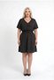 Women's Black Plus Size Polka Dot Elastic Waist Casual Dress Hzl26S-Zss150231