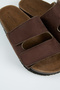 Vega Women's Vegan Leather Double Strap Velcro Brown Slippers - 4