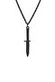 Cs2 Bayonet Knife Pendant with Player Figure - Black Plated with Twisted Chain - 2